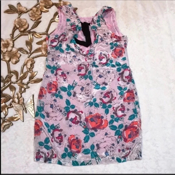 Peppermint Pink Floral Print Dress Size Large - Picture 9 of 9